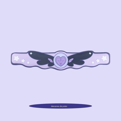 DeskPad Star Wings Negra, Impermeável - Kawaii Side