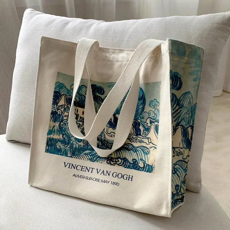 Eco Bag Vintage "Landscape With Houses" Vincent Van Gogh - Kawaii Side