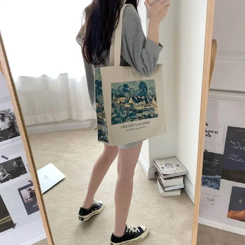 Eco Bag Vintage "Landscape With Houses" Vincent Van Gogh - Kawaii Side