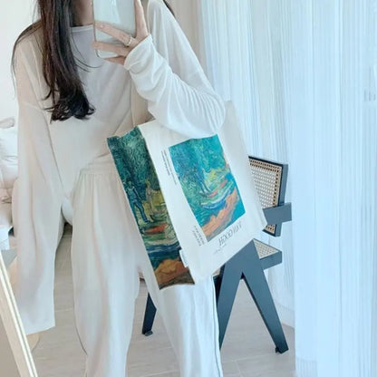 Eco Bag Vintage "Rowing Boats on The Banks" Van Gogh - Kawaii Side