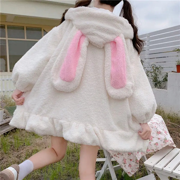 Fuzzy and Kawaii Bunny Coat Kawaii Side
