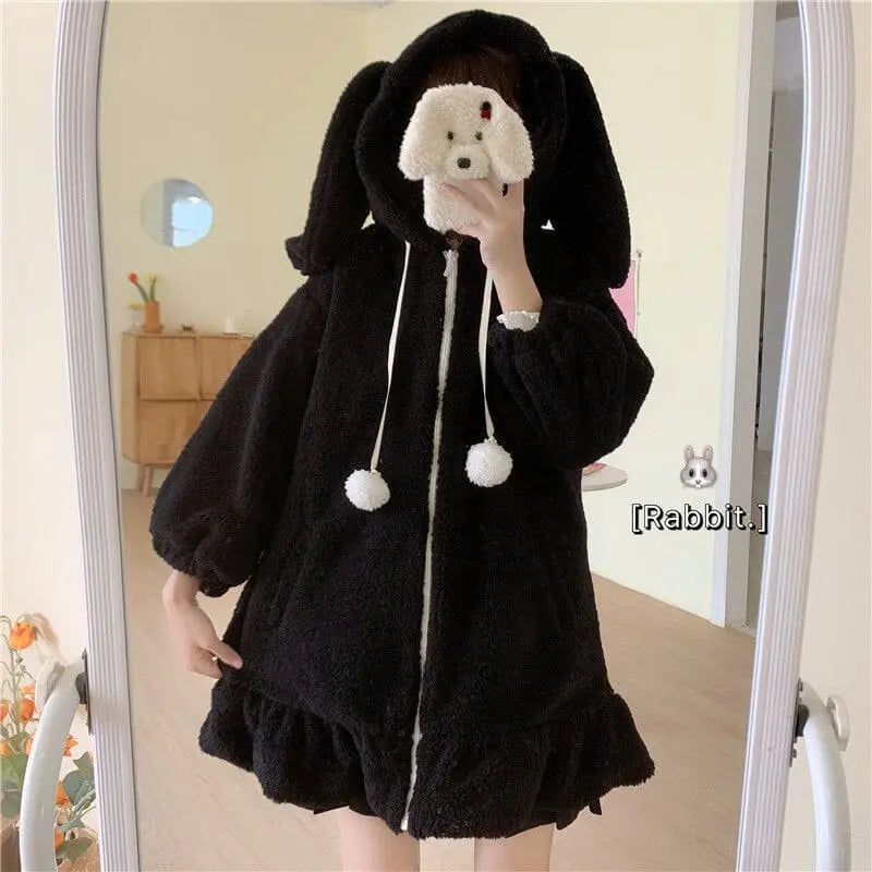 Fuzzy and Kawaii Bunny Coat - Kawaii Side