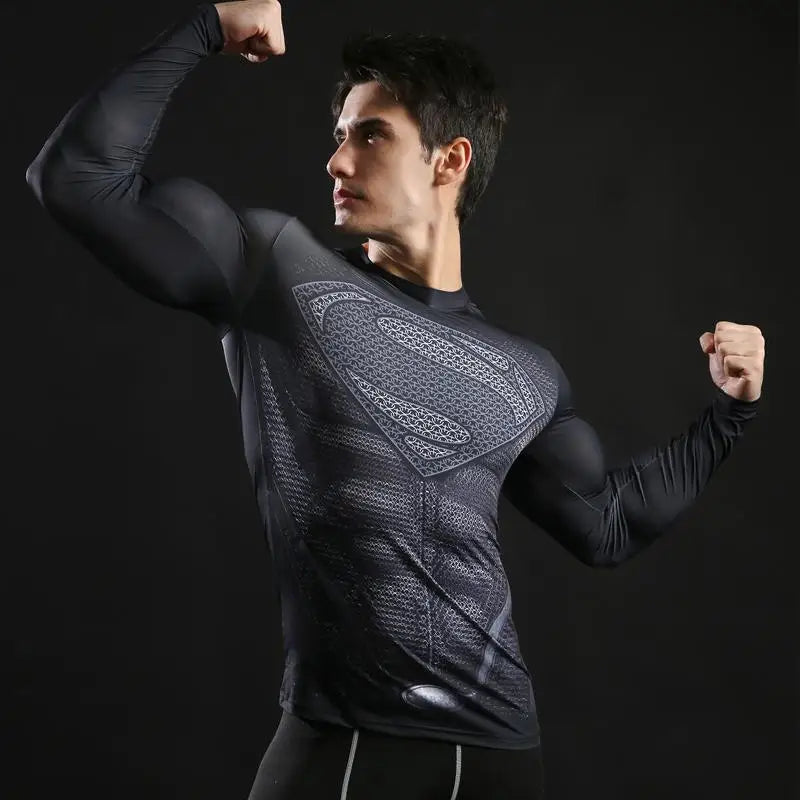 Super Hero 3D Printed Long Sleeve Compression T-Shirts Kawaii Side