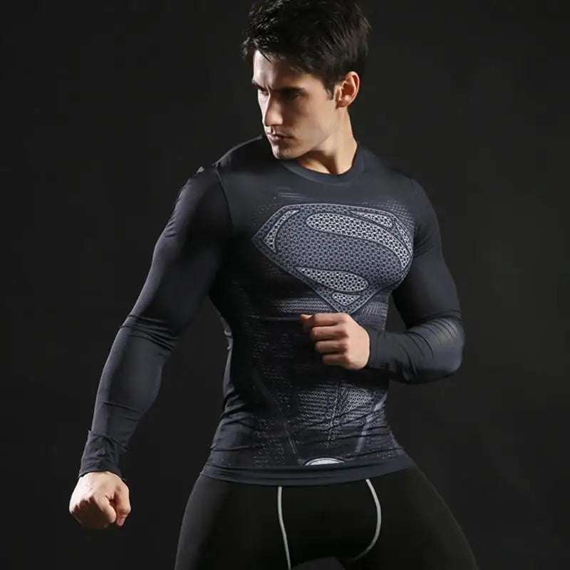 Super Hero 3D Printed Long Sleeve Compression T-Shirts Kawaii Side