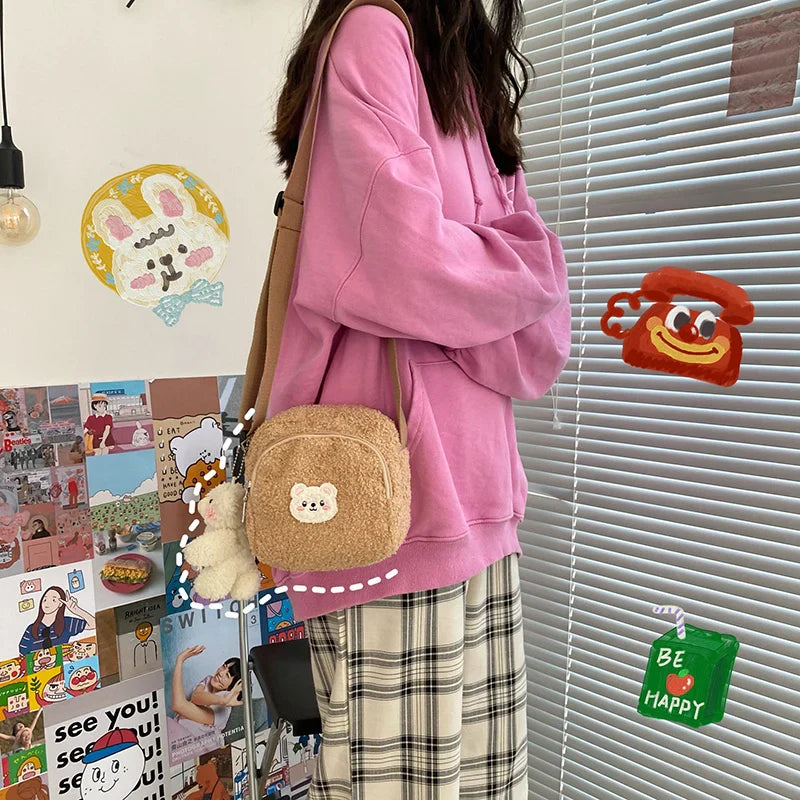 Kawaii Cute Bear Plush Shoulder Bag Kawaii Side