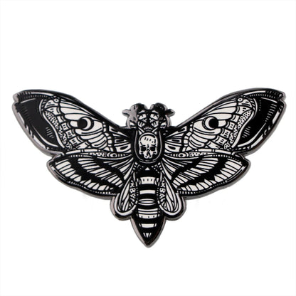 Cool Stuff Halloween Skeleton Moth Horror Enamel Pin Lapel Pins for Backpacks Brooches on Clothes Jewelry Gift Accessories Kawaii Side