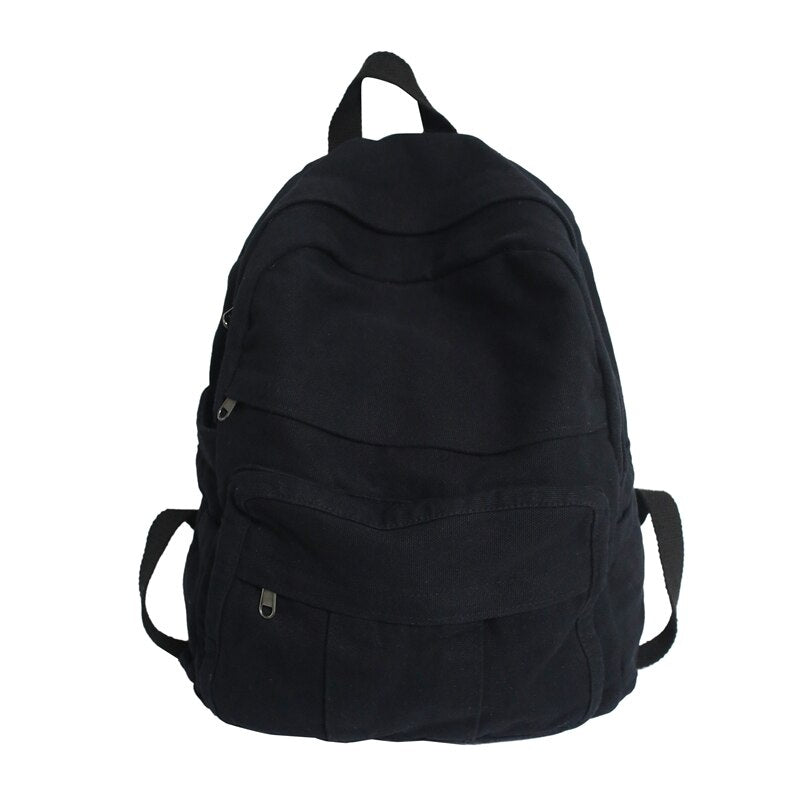 Solid Colour Retro Women Backpack Kawaii Side