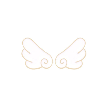 Custom Wings Enamel Pin Badge White Cloud Shape Brooch Jewelry Lapel Clothes Hat Gift Lovers And Friends Party Wholesale Kawaii Side