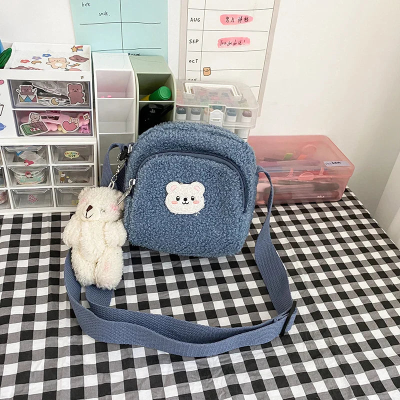 Kawaii Cute Bear Plush Shoulder Bag Kawaii Side