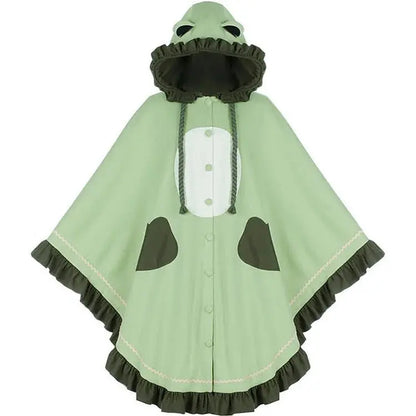 Kawaii Cartoon Frog Hooded Cloak Blanket - Kawaii Side