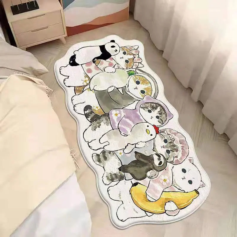 Kawaii Cartoon Kitty Cat Collection Rug & Mat - Kawaii Side