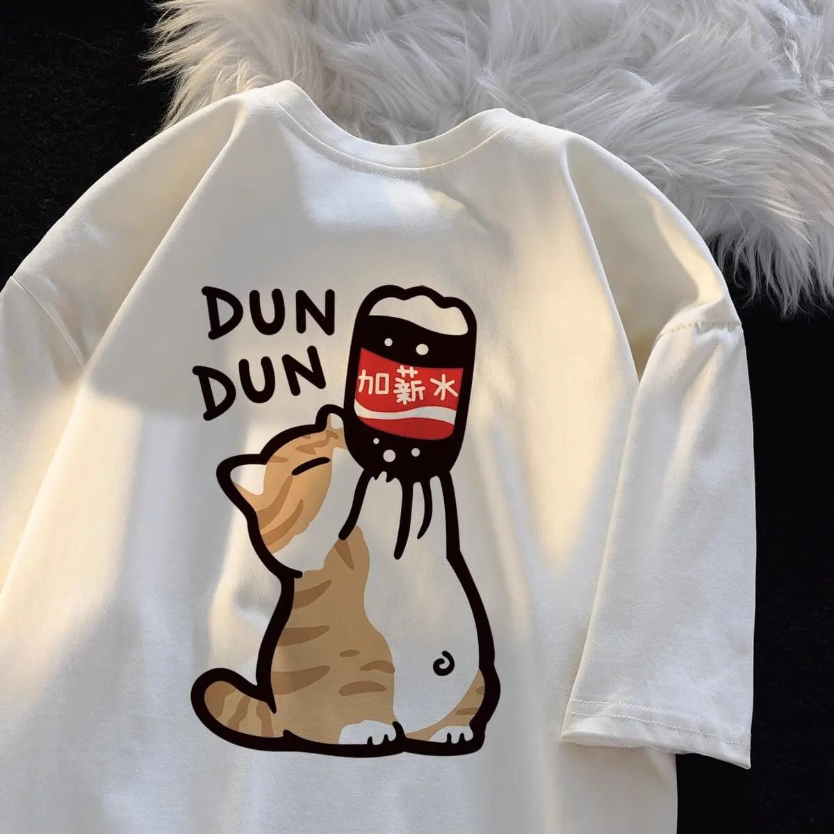 Kawaii Kitty Drinking Soda T-Shirt - Kawaii Side