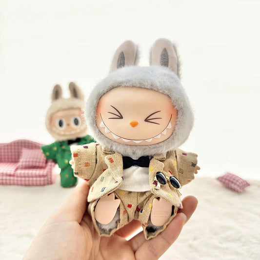 Brown Trend Suit Four-Piece Set (Labubu Not Included)