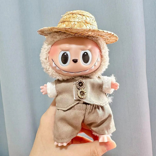 Pastoral Khaki Outfit With Detachable Accessories (Labubu Not Included)