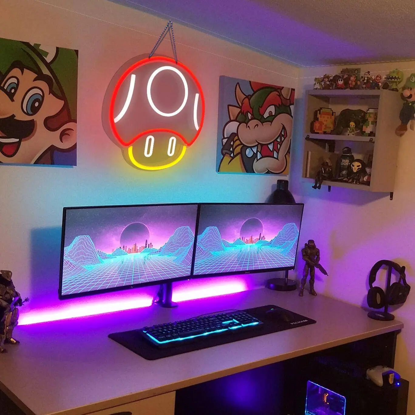 Led Neon Cogumelo Mario World - Kawaii Side