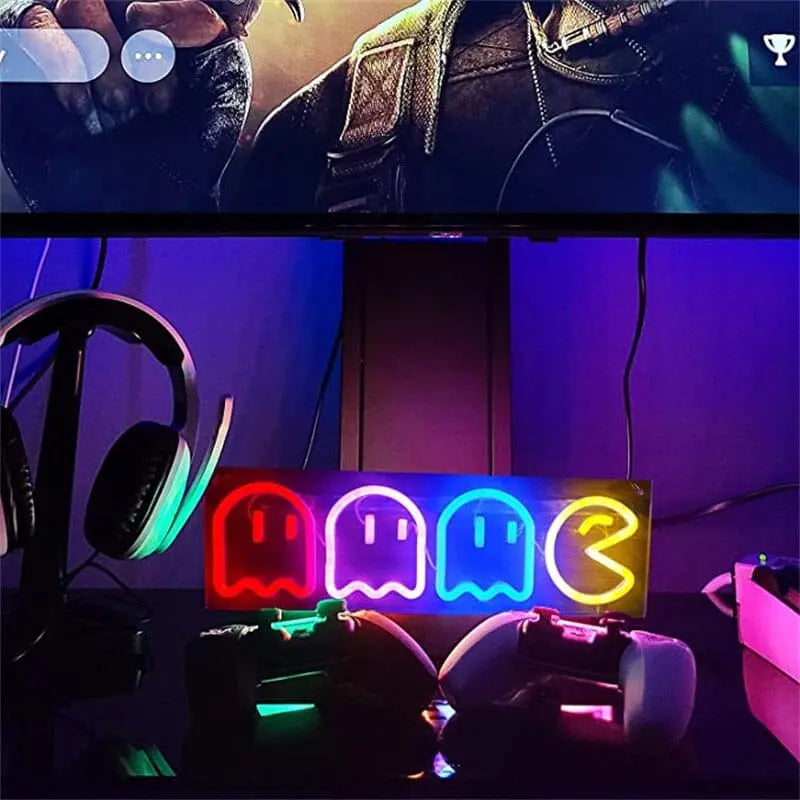 Led Neon Pac Man e Fantasmas - Kawaii Side