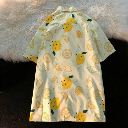 Lemon Pattern Dress Shirt - Kawaii Side