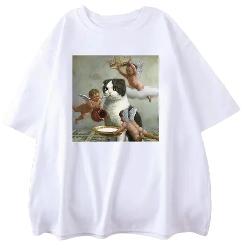 Little God Cat and Angels T-Shirt GatoGeek