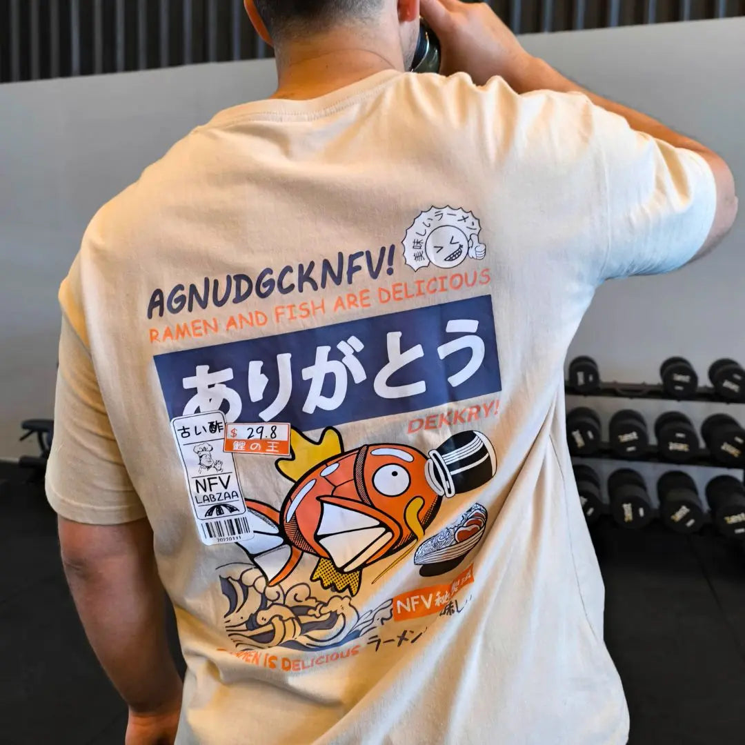 Magikarp Ramen and Fish Streetwear T-Shirt Kawaii Side