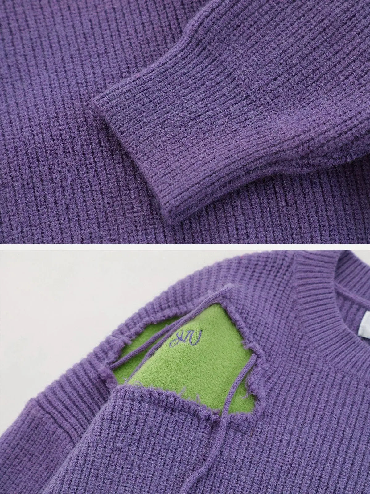 Patchwork Contrasting Colors Sweater - Kawaii Side