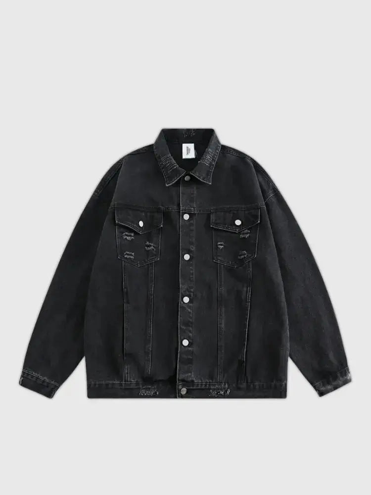Retro Vintage Denim Jacket 'Basic' - Kawaii Side