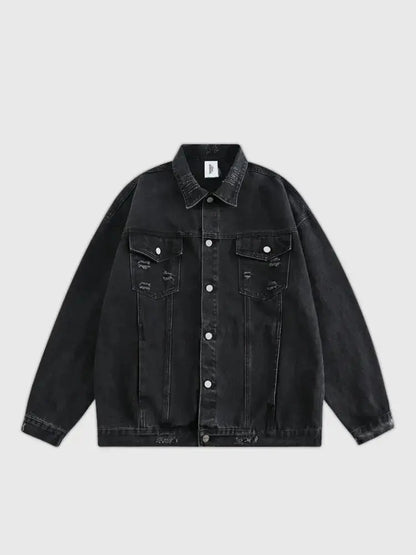 Retro Vintage Denim Jacket 'Basic' - Kawaii Side
