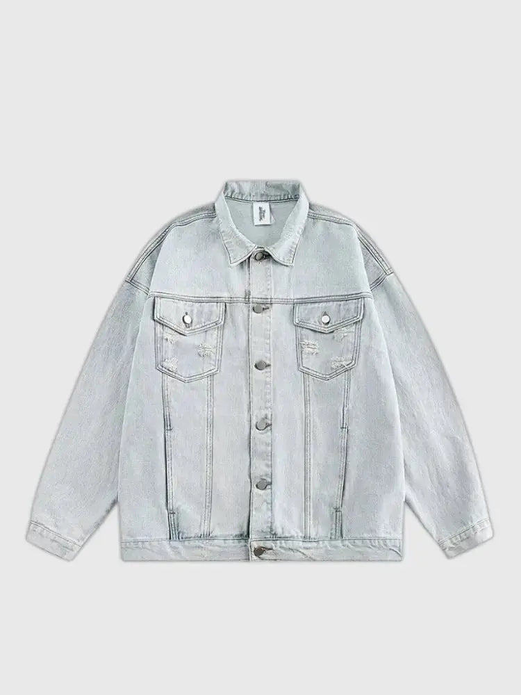 Retro Vintage Denim Jacket 'Basic' - Kawaii Side