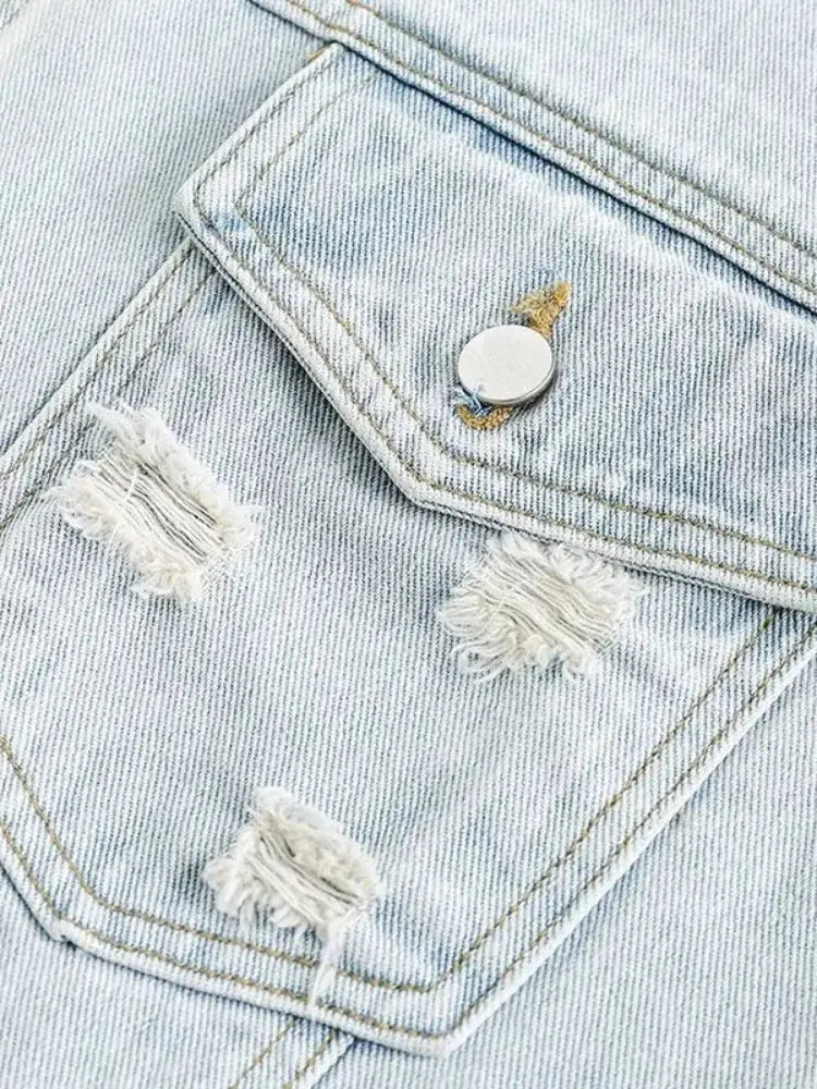 Retro Vintage Denim Jacket 'Basic' - Kawaii Side