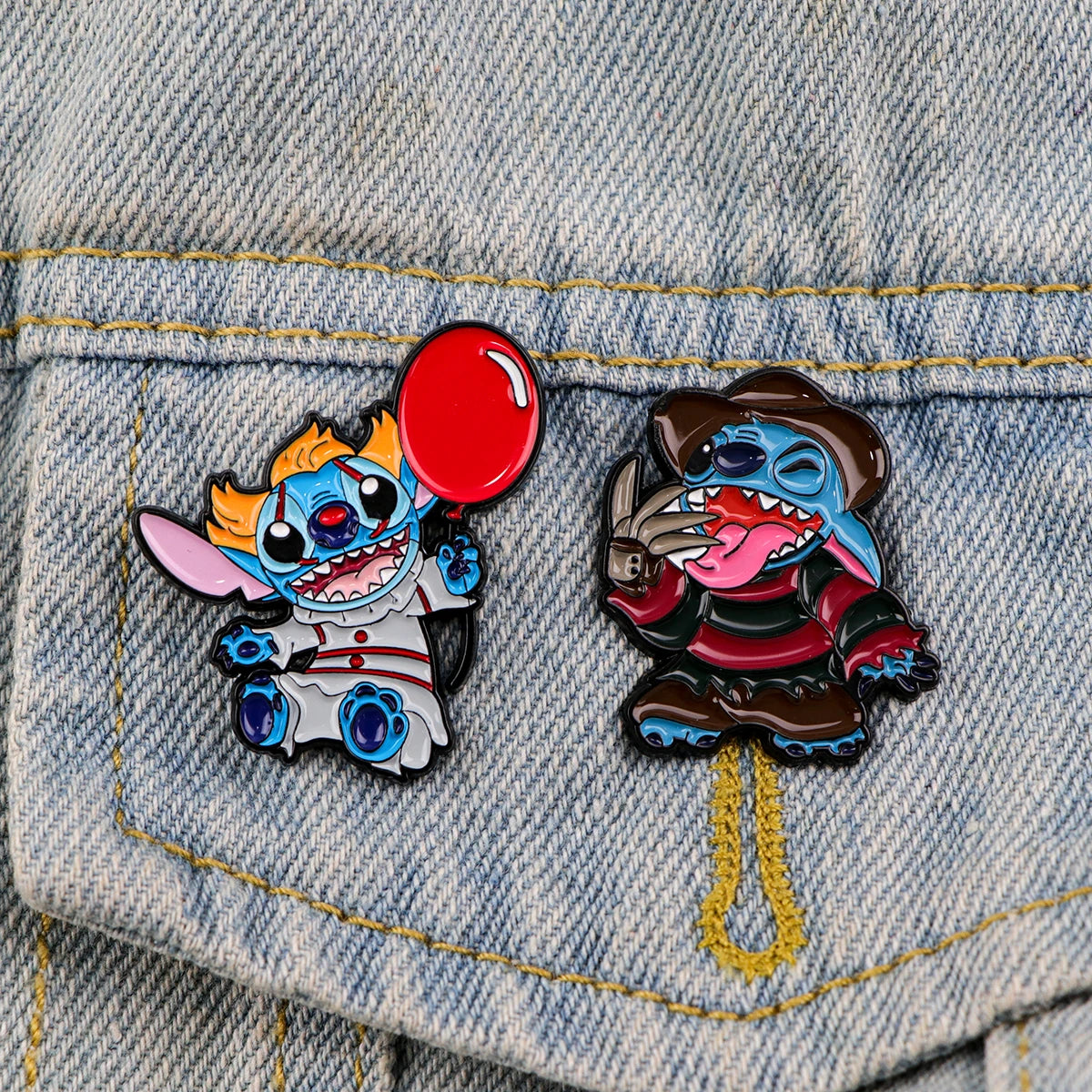 Stitch in Costume Enamel Pin Kawaii Side