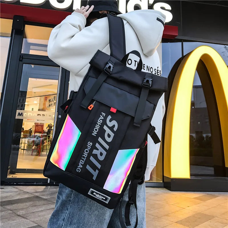 Techwear Reflective Backpack Kawaii Side
