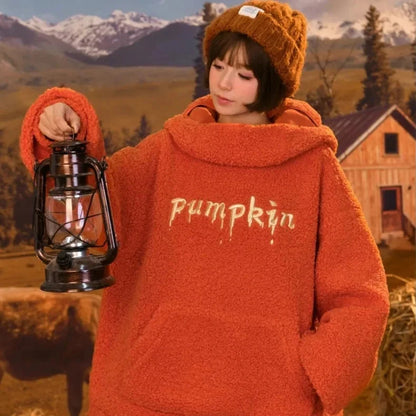 Halloween Pumpkin Hoodie Kawaii Side