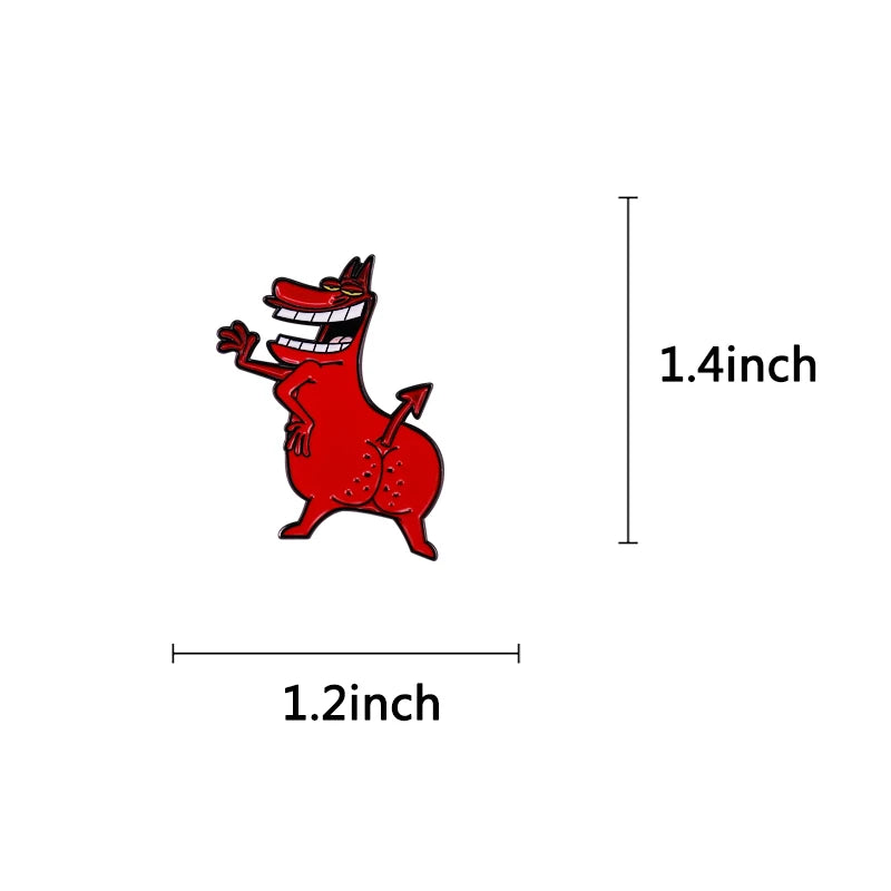 Red Guy Enamel Pin Kawaii Side