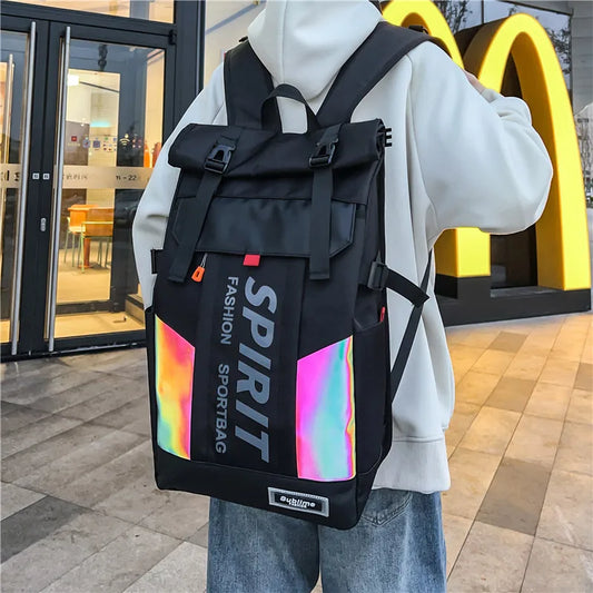 Techwear Reflective Backpack Kawaii Side
