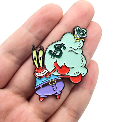 Comedy Animation Enamel Pins Cartoon Metal Brooch Badge Jewellery Backpack Accessory Gift Kawaii Side