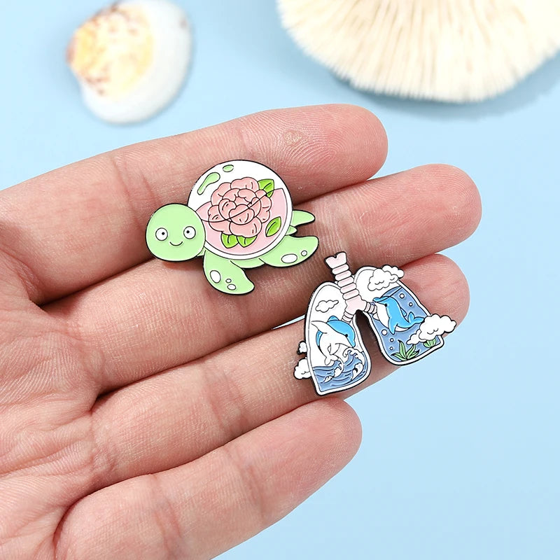 Animal Plant Enamel Pin