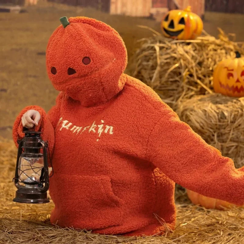 Halloween Pumpkin Hoodie Kawaii Side