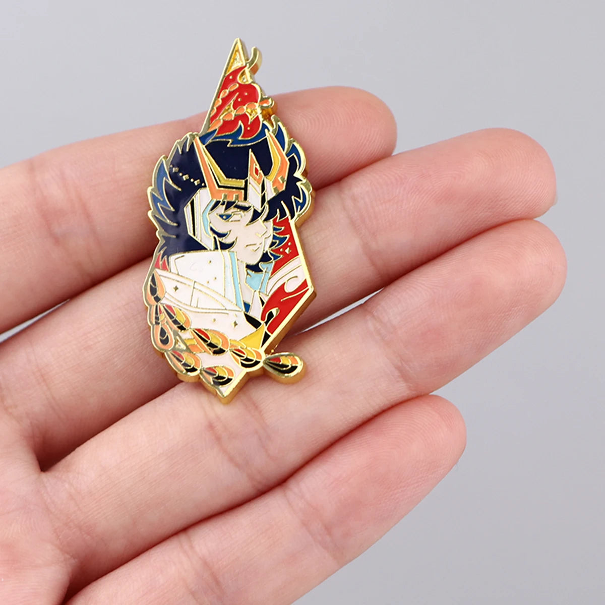 Knights of the Zodiac Enamel Pin Kawaii Side