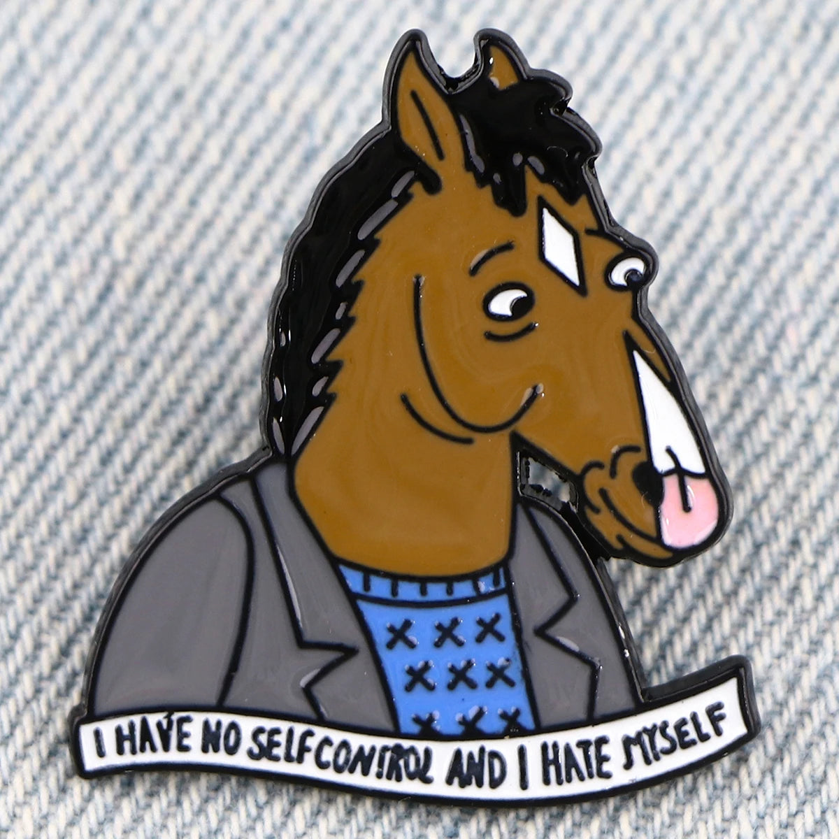 Horse Enamel Pin Kawaii Side