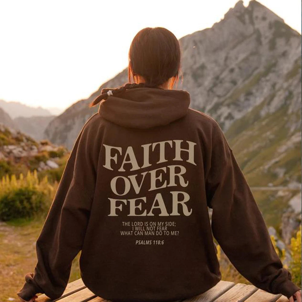Faith Over Fear Hoodie Kawaii Side