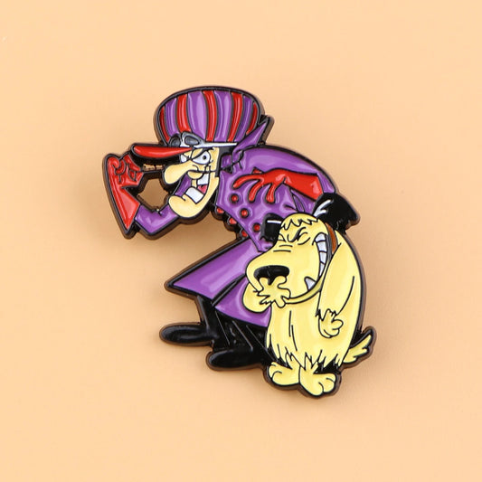 80s Cartoon Racer Dog Enamel Pin