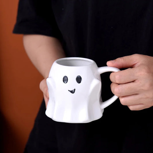 Halloween Ghost Ceramic Mug Kawaii Side