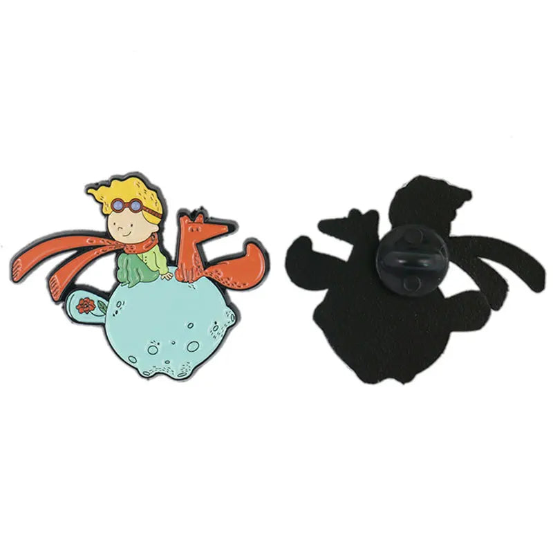 The Little Prince Cartoon Anime Enamel Pins Metal Brooch Badge Fashion Jewellery Clothes Hat Backpack Accessory Gifts Kawaii Side