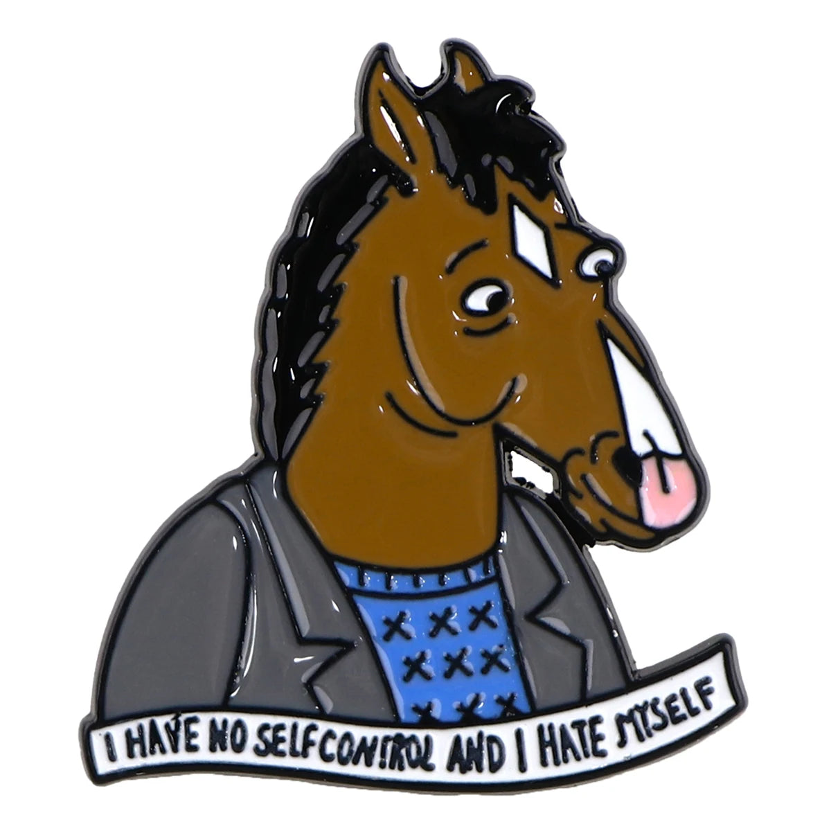 Horse Enamel Pin Kawaii Side
