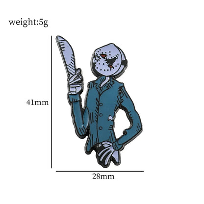 Nightmare Before Christmas Enamel Pin Cartoon Jack Sally Character Halloween Brooch for School Bags Apparel Accessories Jewelry Kawaii Side