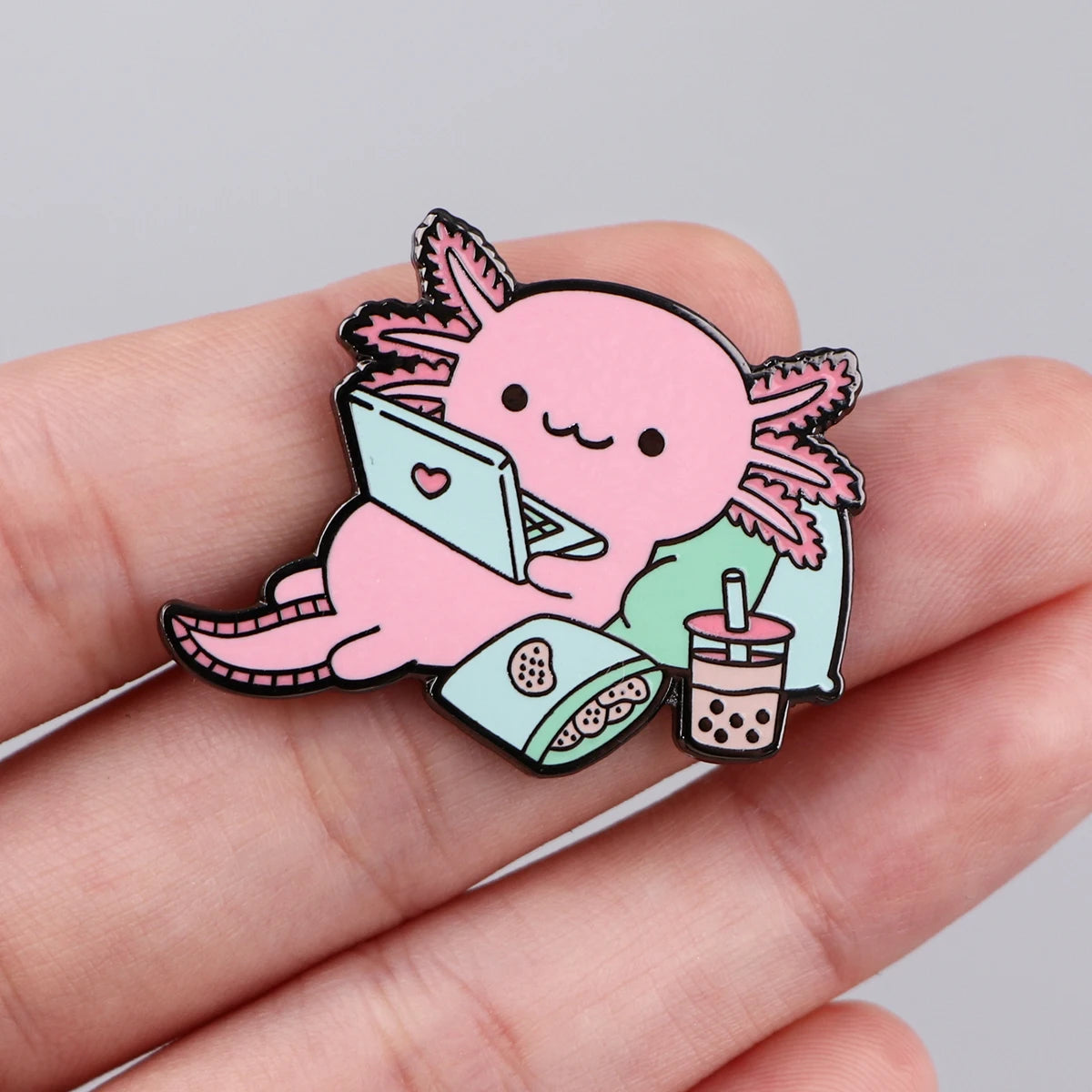 Cute Friends Enamel Pin Kawaii Side