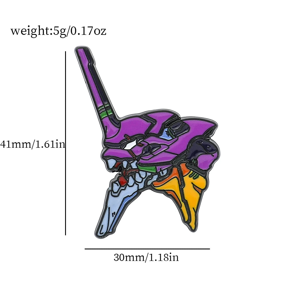 Evangelion Eva Enamel Pin Kawaii Side