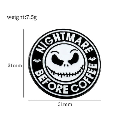 Nightmare Before Christmas Enamel Pin Cartoon Jack Sally Character Halloween Brooch for School Bags Apparel Accessories Jewelry Kawaii Side