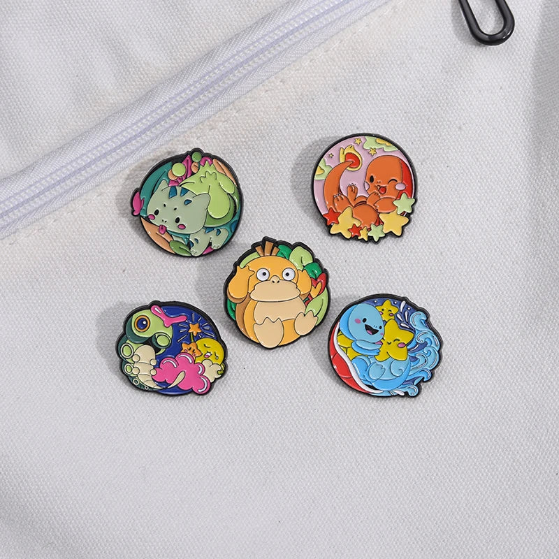 Cute Poke Enamel Pin Kawaii Side