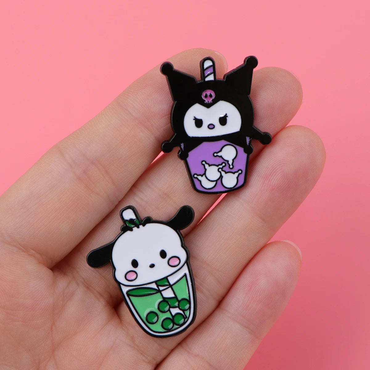 Cute Bubble Tea Enamel Pin Set Kawaii Side