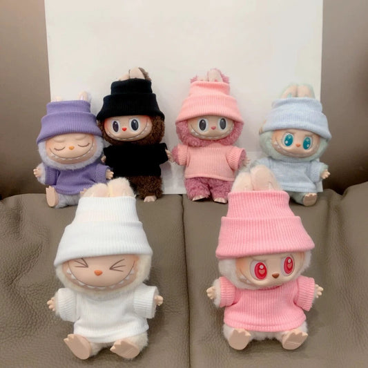 Labubu Kawaii Flanged Hat + Knitted T-shirt (Labubu Not Included)